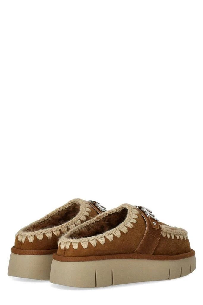 Mou Mou Logo-Lettering Round-Toe Slippers 4
