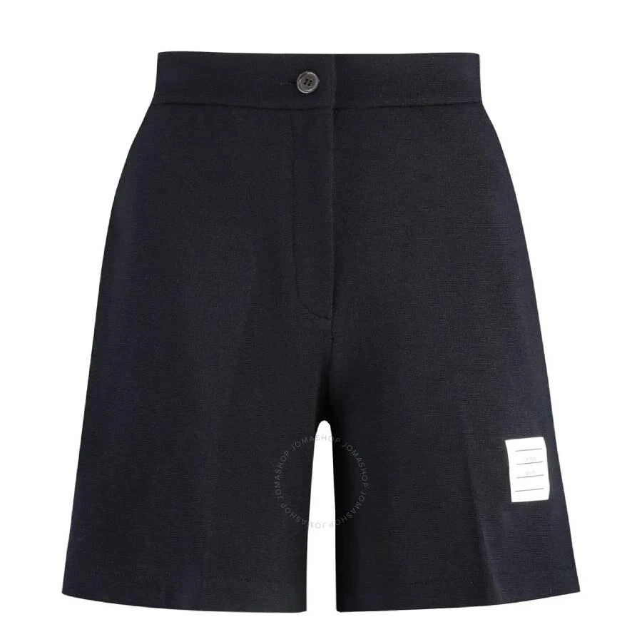 Thom Browne Ladies Name-Tag Ribbed Shorts