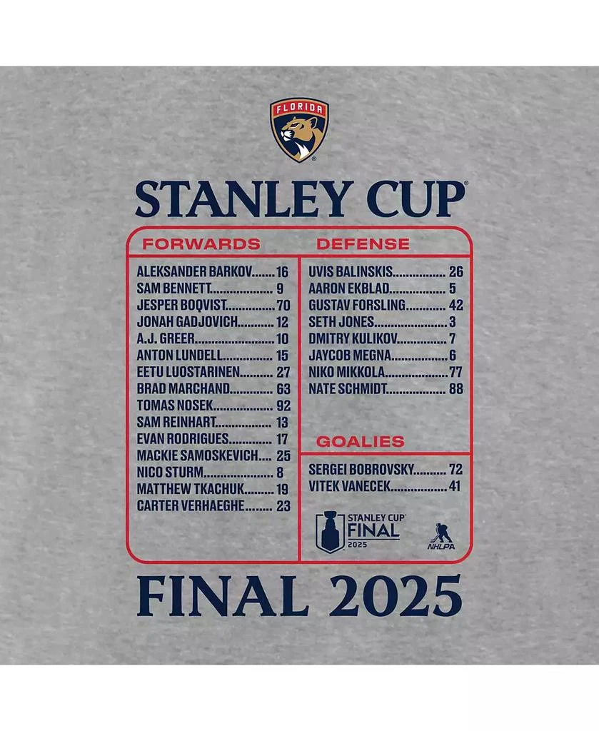 Fanatics Men's Steel Florida Panthers 2025 NHL Stanley Cup Playoffs Roster T-Shirt 5