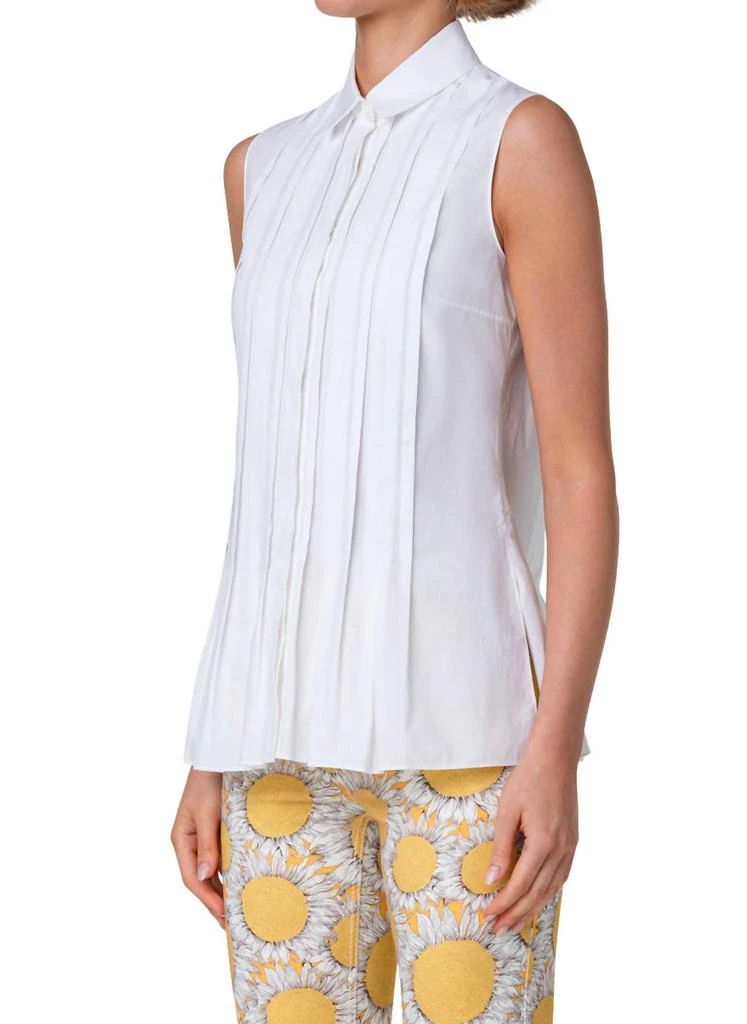 Akris Akris Punto - Sleeveless Tuck Detail Cotton Top 3