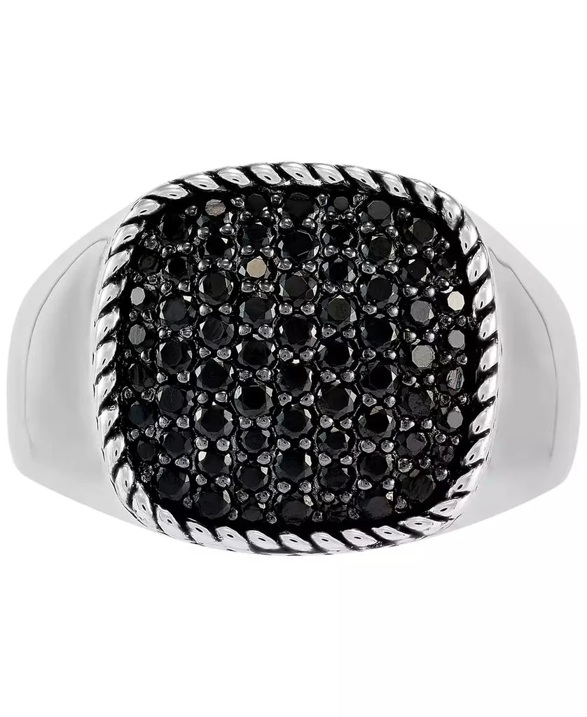 Macy's Men's Lab Created Black Spinel (1-1/2 ct.tw.) Band Ring in Sterling Silver 3