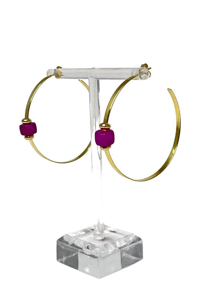 Lucky Star Jewels Lucky Star Jewels - Caroline Gemstone Hoop Earrings