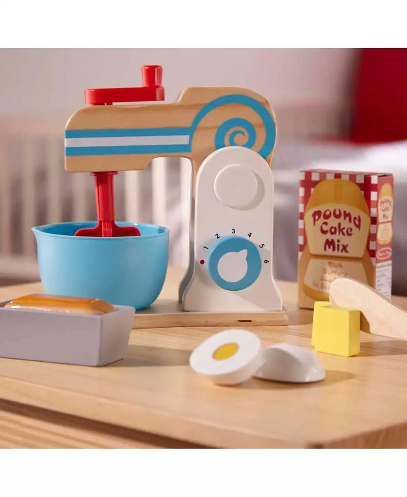Melissa & Doug Melissa & Doug Wooden Make-a-Cake Mixer Set (11 pcs) - Play Food and Kitchen Accessories 7