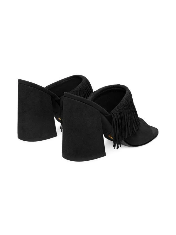 Stuart Weitzman Tia Fringed Suede Sandals 4