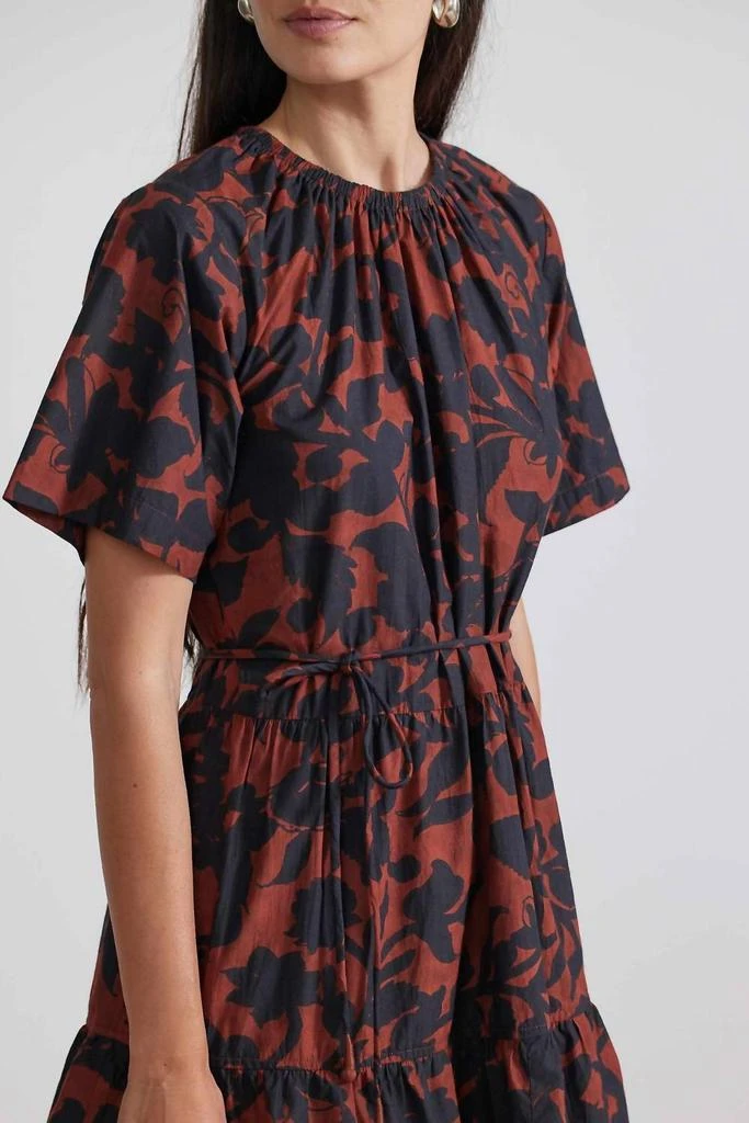 Apiece Apart Saara Tiered Mini Dress In Deep Botanic 2