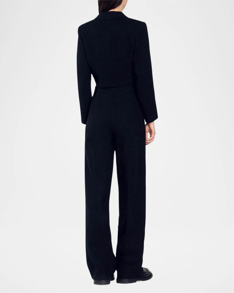 Sandro Edma Tweed Tailored Crop Blazer 4