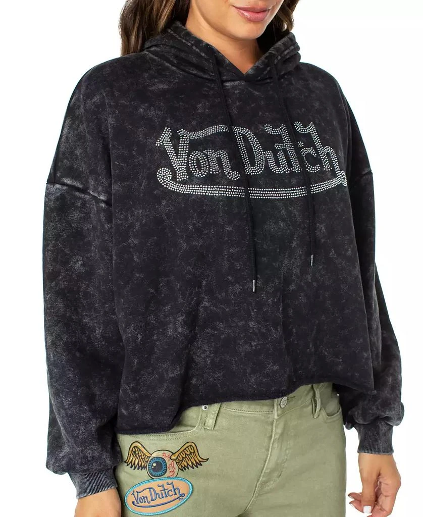Von Dutch Women's Rhinestone-Logo Crop Hoodie 3