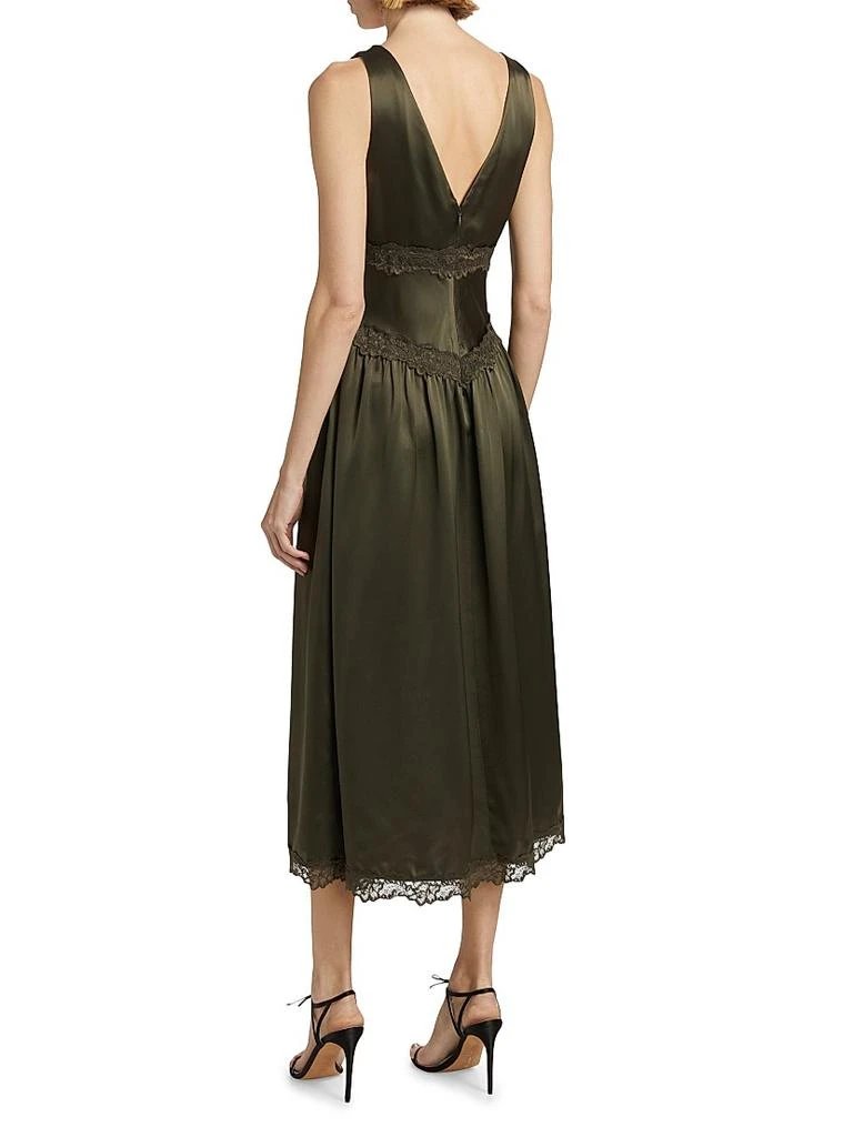 Reformation Stasia Lace-Trim Silk Dress 5