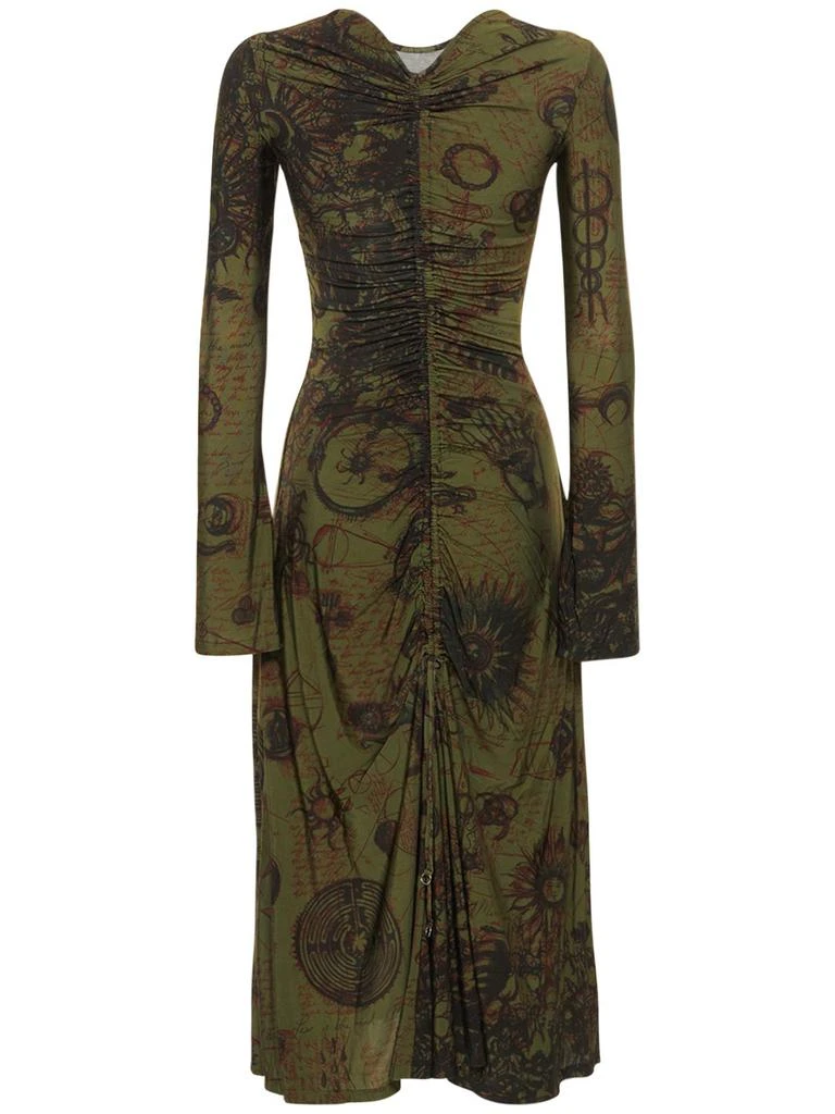 MARINE SERRE Printed Fluid Viscose Jersey Midi Dress 6