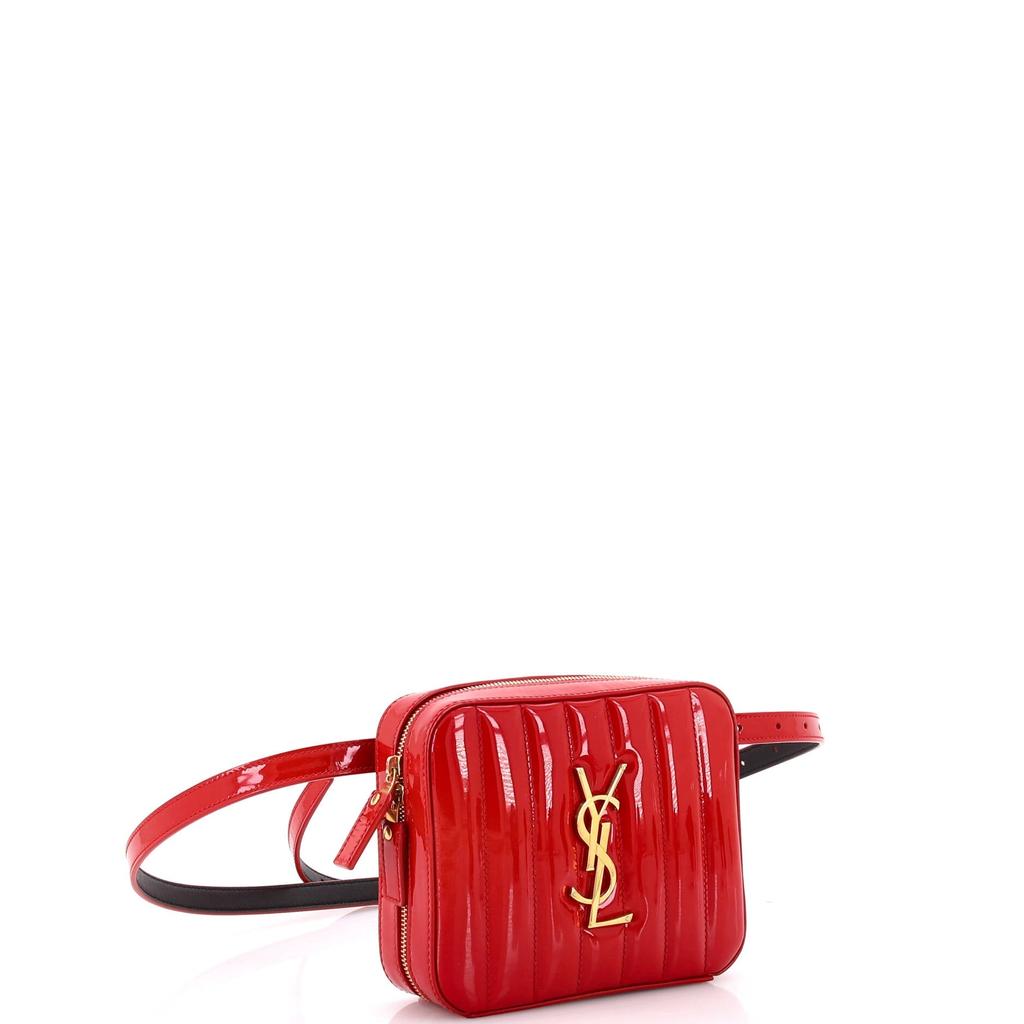 Yves Saint Laurent Vicky Belt Bag Vertical Quilted Patent