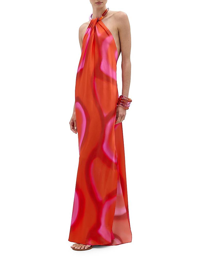 Silvia Tcherassi Jesse Abstract Print Silk Gown