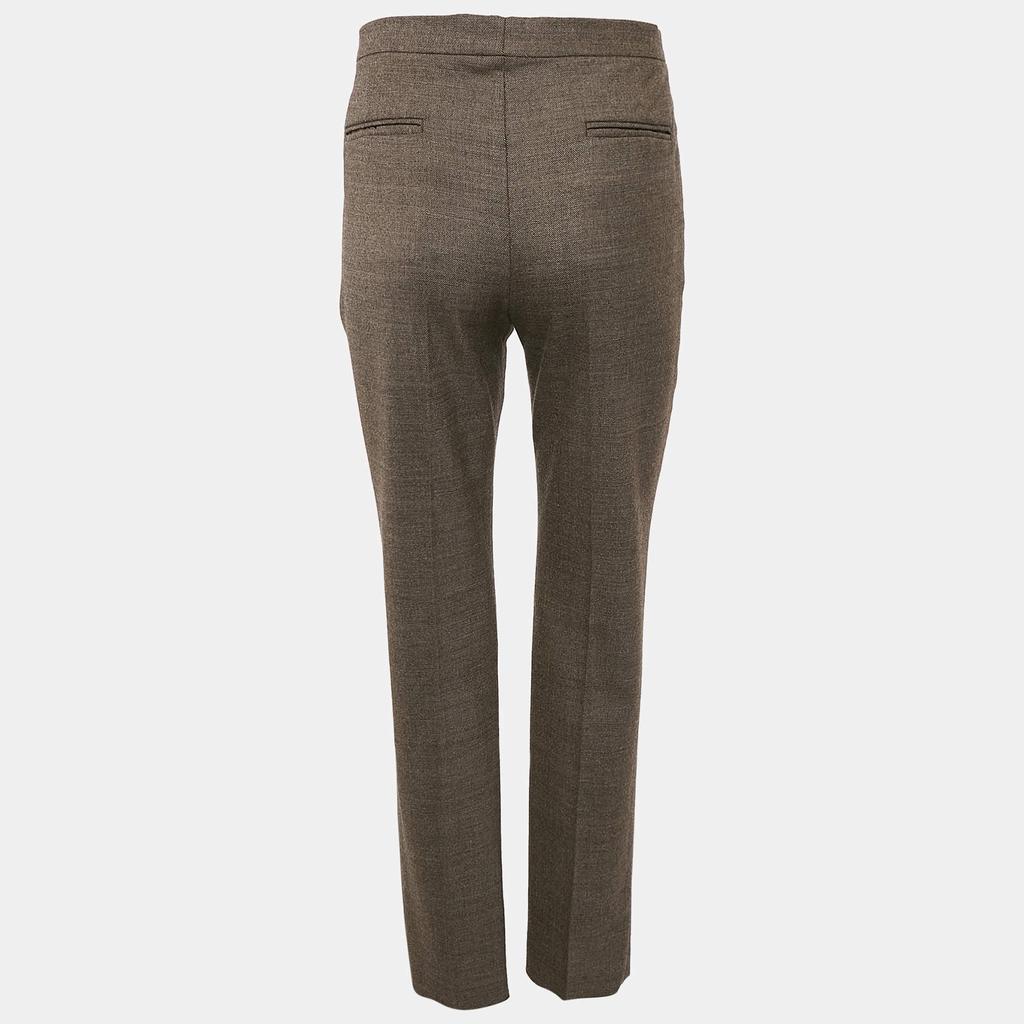 Hermes Hermes Brown Patterned Wool Trousers M