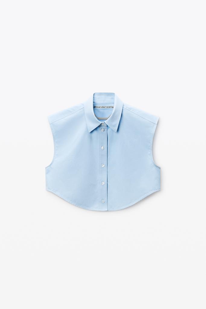 Alexander Wang Blue Button Up Shirt with Logo Nameplate