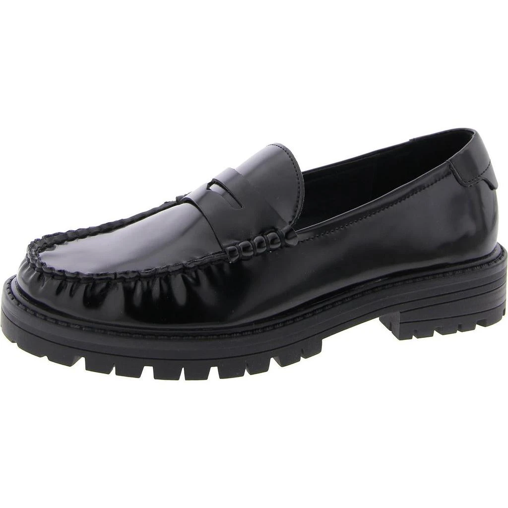 Steve Madden Madelynn Womens Faux Leather Block Heel Loafers 1