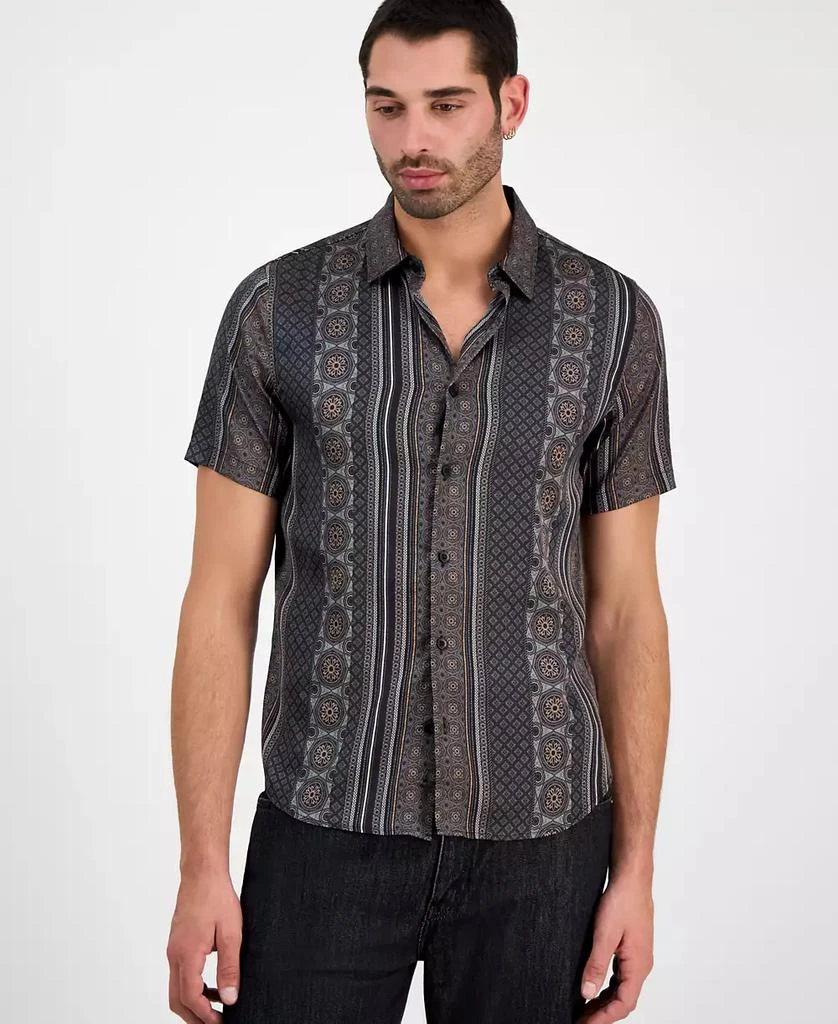 GUESS Men's Mosaic Stripe Shirt 6