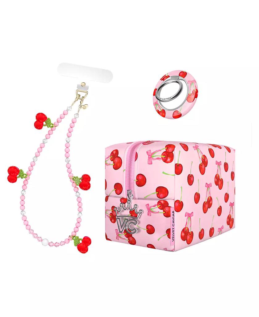 Velvet Caviar Gift Set with Charm, Grip Ring, Travel Bag