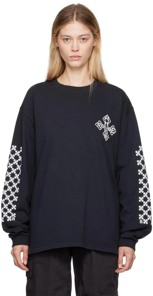 Rhude Black Cross Long Sleeve T-Shirt 1