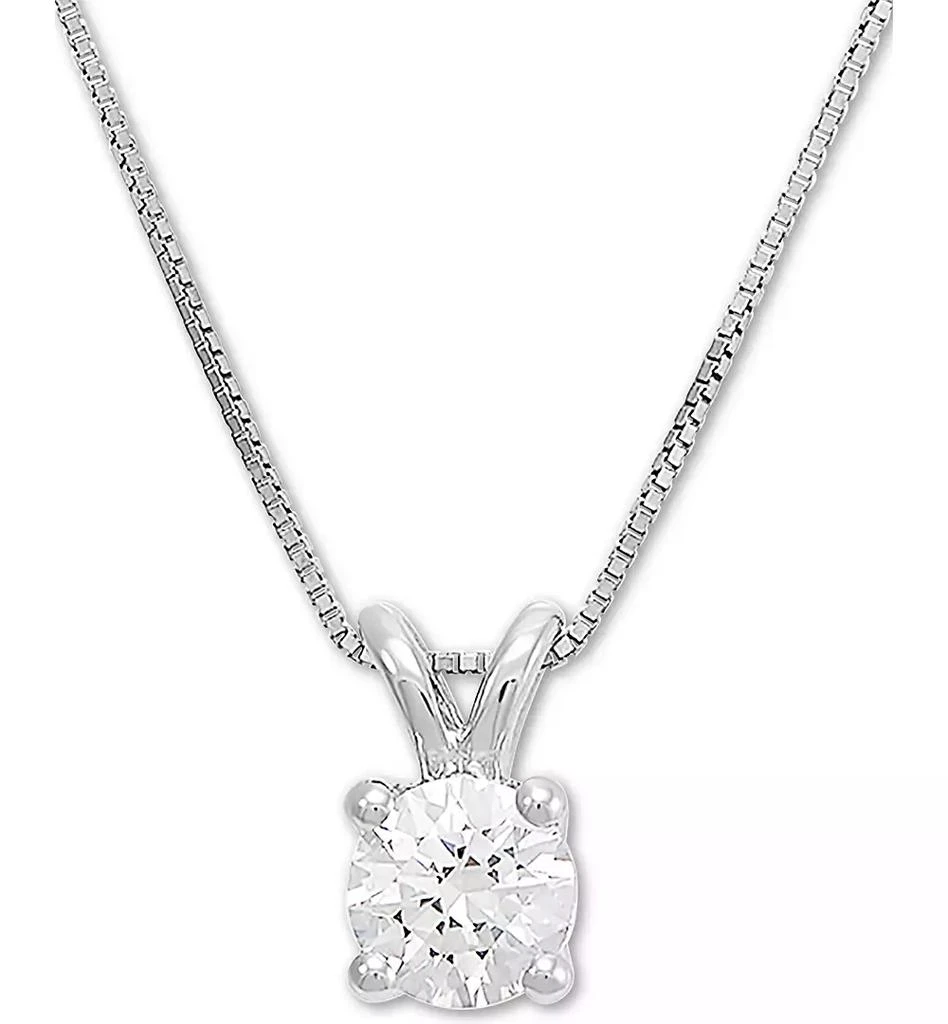 Grown With Love IGI Certified Lab Grown Diamond Solitaire 18" Pendant Necklace (1/2 ct. t.w.) in 14k White Gold or 14k Gold 1