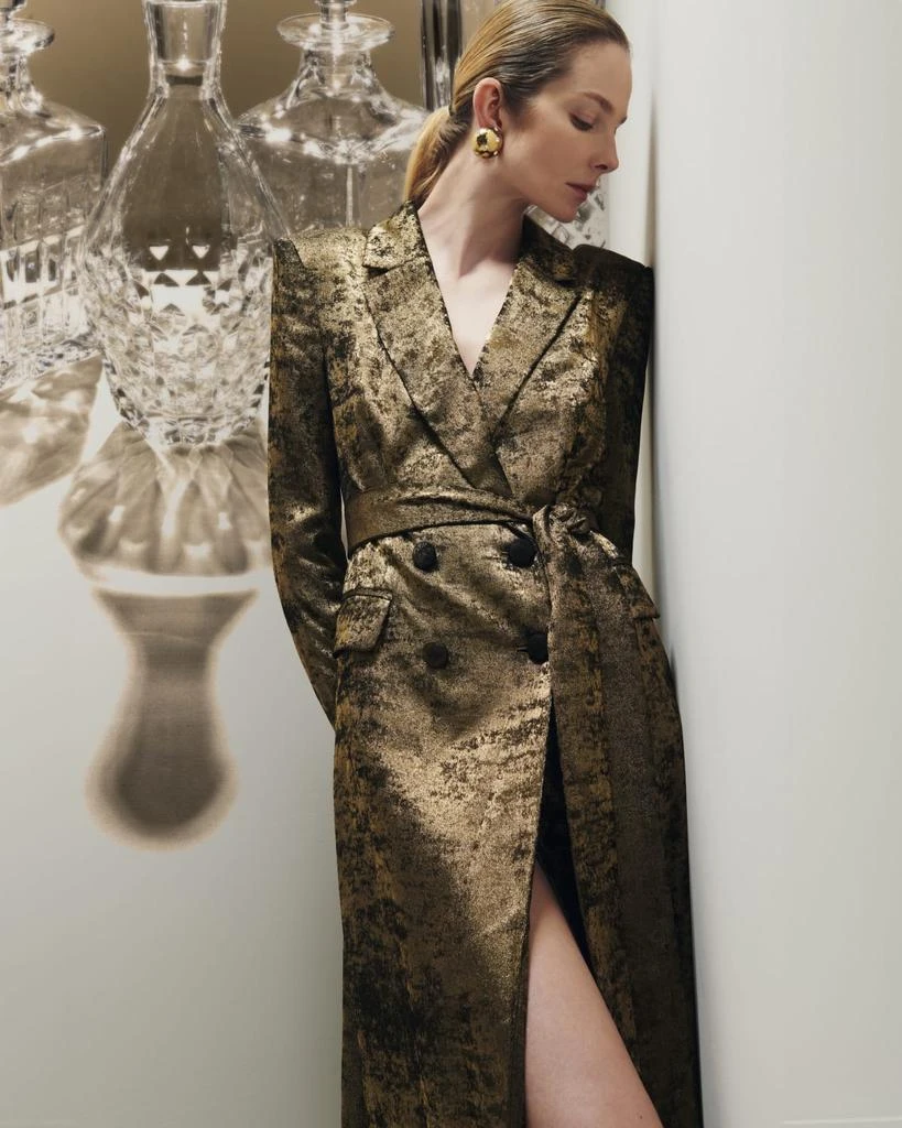 Foiled Double-Breasted Maxi Coat  On Sale Now with Up to 64% Off |  Discover Exclusive Deals & Savings at BeyondStyle  Authentic Badgley  Mischka Women|women's clothing|gowns|women|dresses with Limited-Time  Discounts, Free Shipping,