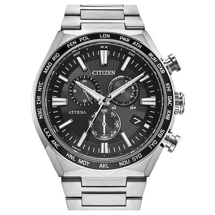 Citizen Attesa Perpetual Alarm World Time Chronograph Black Dial Men's Watch CB5966-69E 1