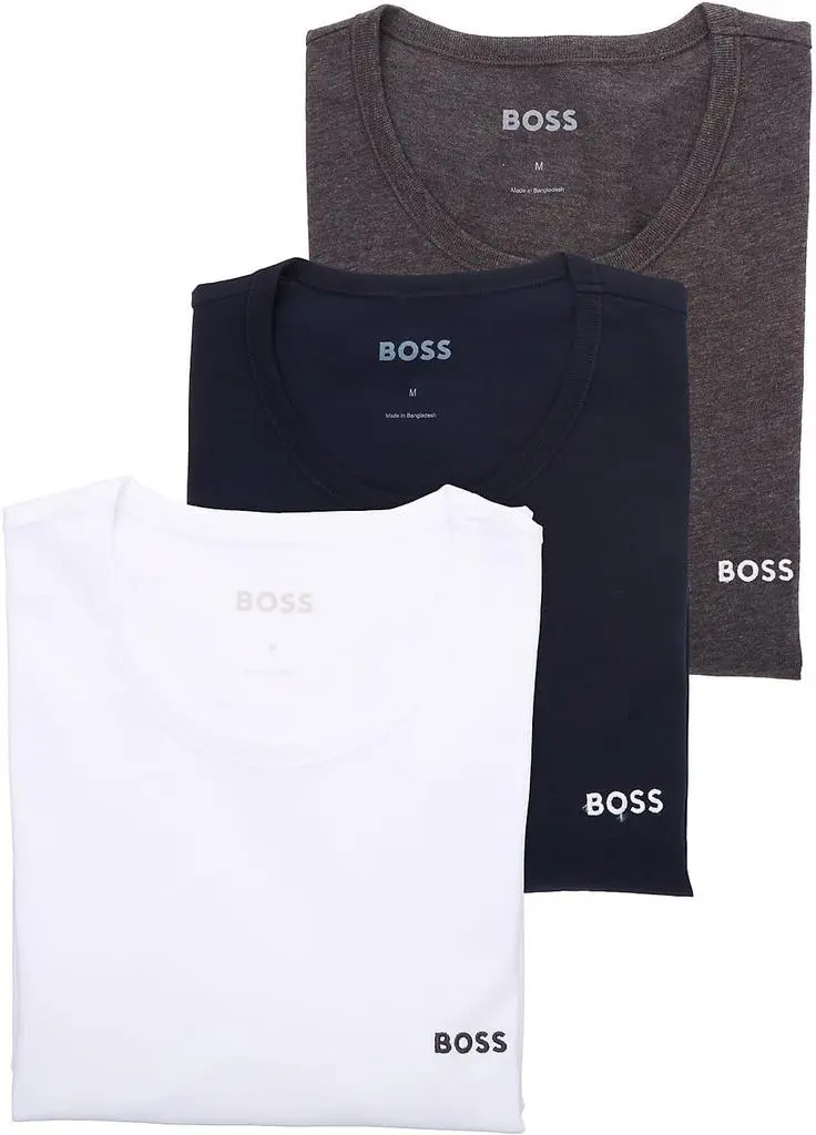 Hugo Boss BOSS Men's Logo Embroidered Cotton Tee 3 Pack