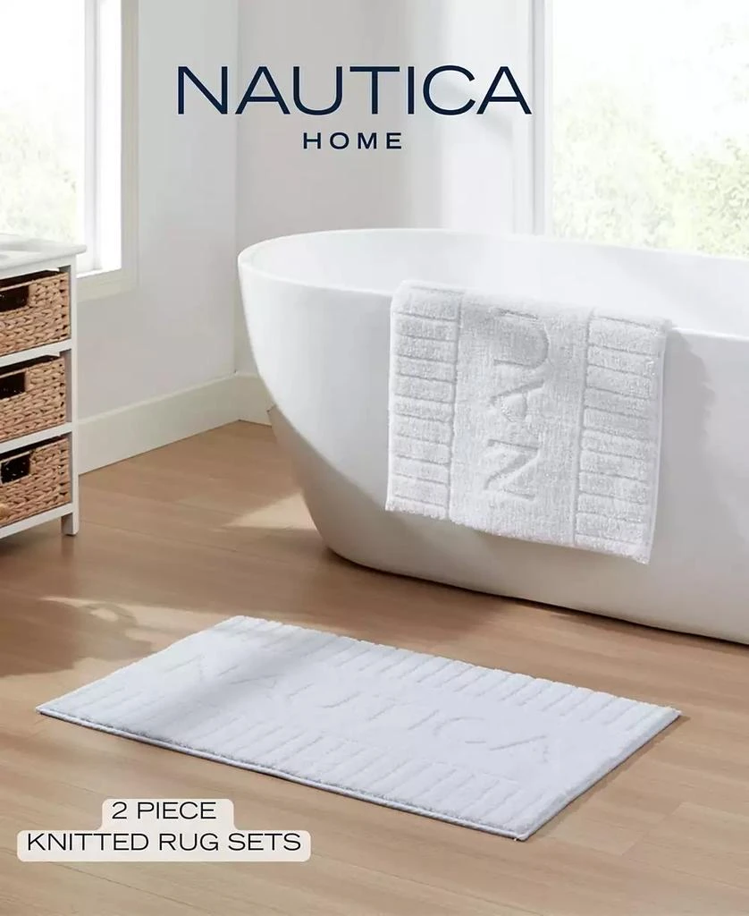 Nautica Logo Knit 2 Piece Bath Rug Set 9
