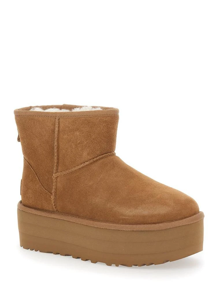 UGG 'Classic Mini Platform' Beige Ankle Boots With Platform In Suede Woman 2