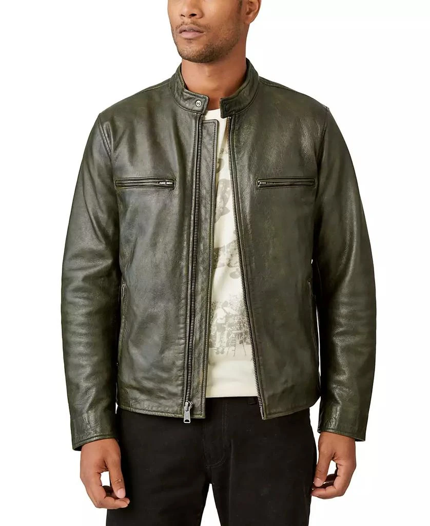 Lucky Brand Men's Washed Leather Zip-Front Bonneville Jacket 2