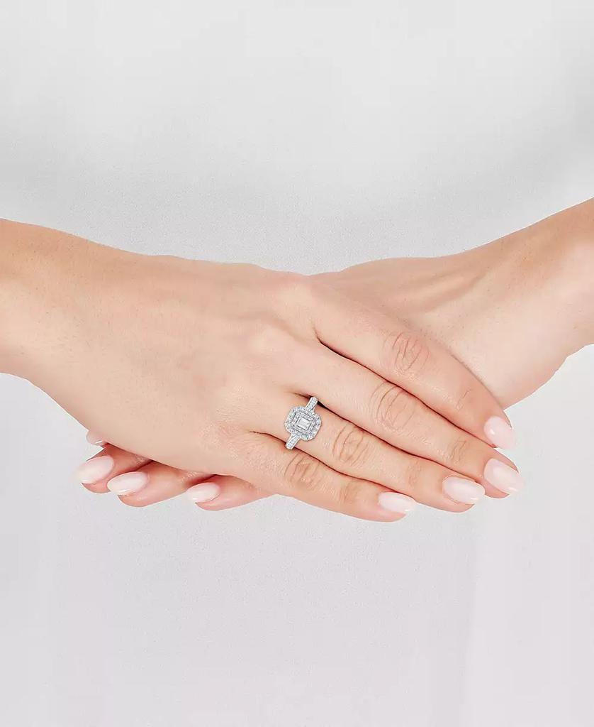 Grown With Love Diamond Emerald-Cut Double Halo Engagement Ring (1 ct. t.w.) in 14k White Gold