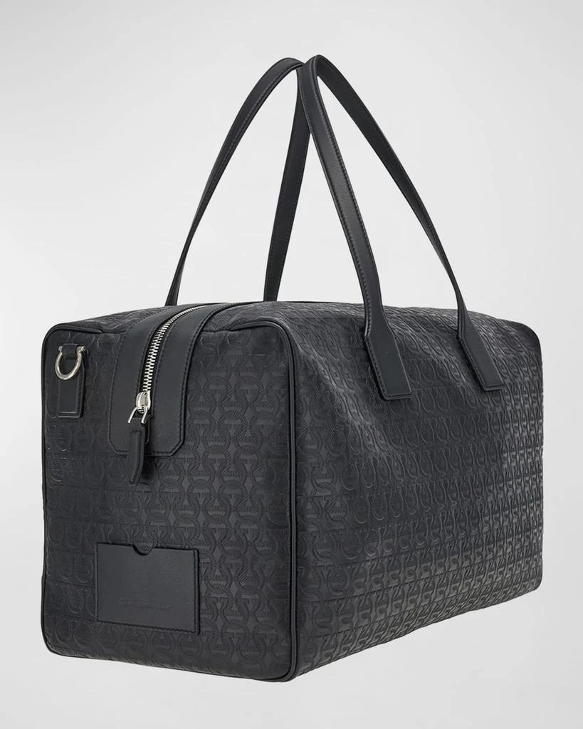 Salvatore Ferragamo Men's Gancini-Embossed Leather Weekender Duffel Bag 2
