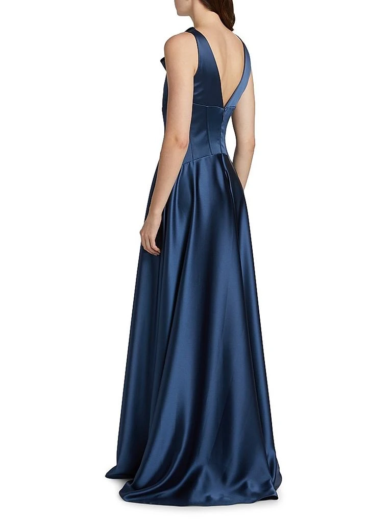 Amsale Satin Cowl Neck Gown 5
