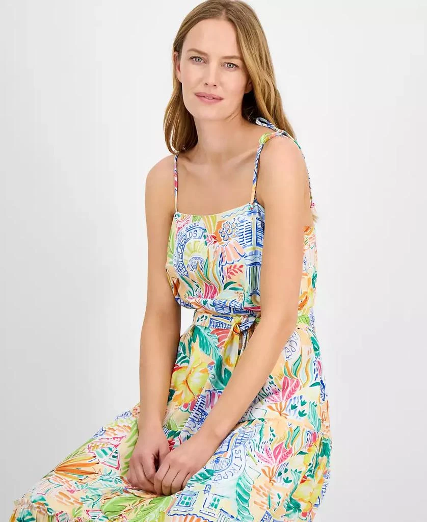 julia jordan Women's Straight-Neck Sleeveless Printed Dress 4