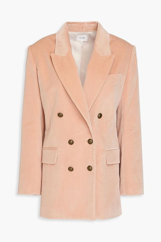FRAME Double-breasted cotton-blend velvet blazer 1