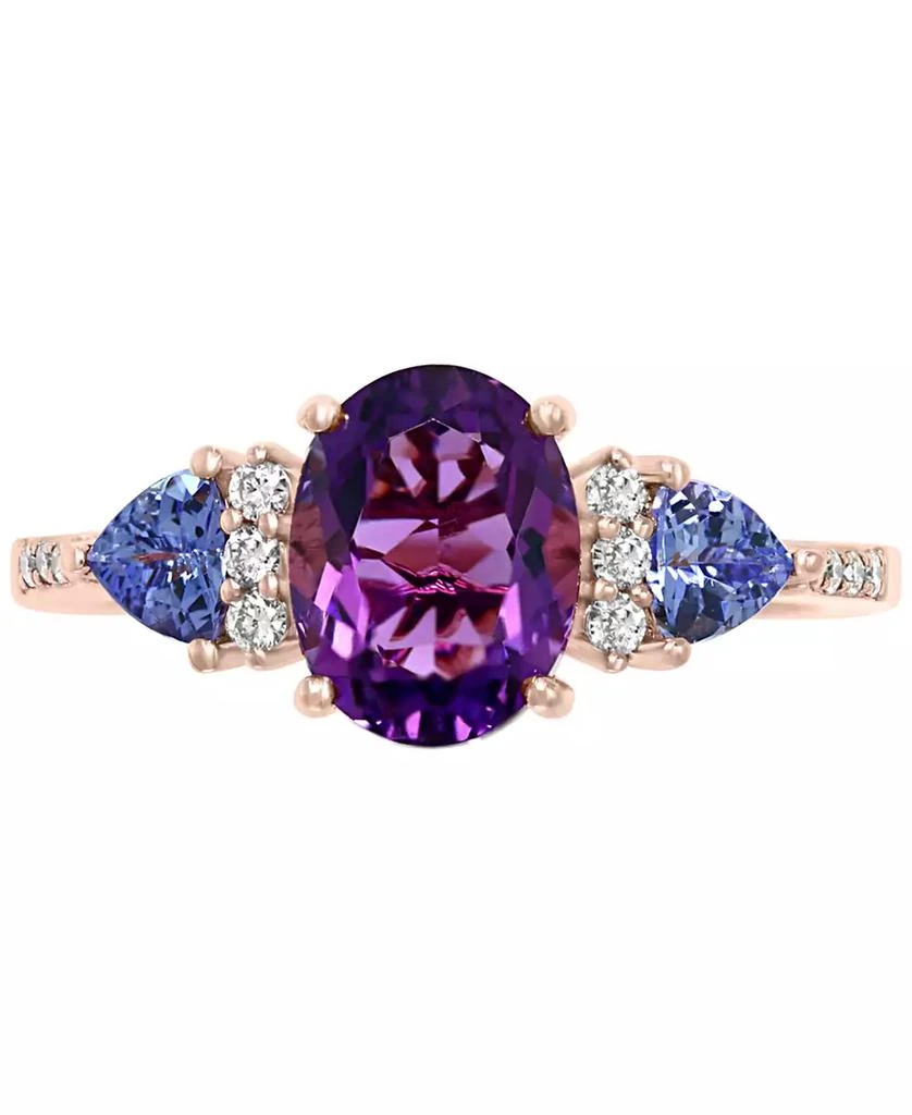 Effy EFFY® Amethyst (1-5/8 ct. t.w.), Tanzanite (3/4 ct. t.w.) 
Diamond (1/10 ct. t.w.) Ring in 14k Rose Gold 3
