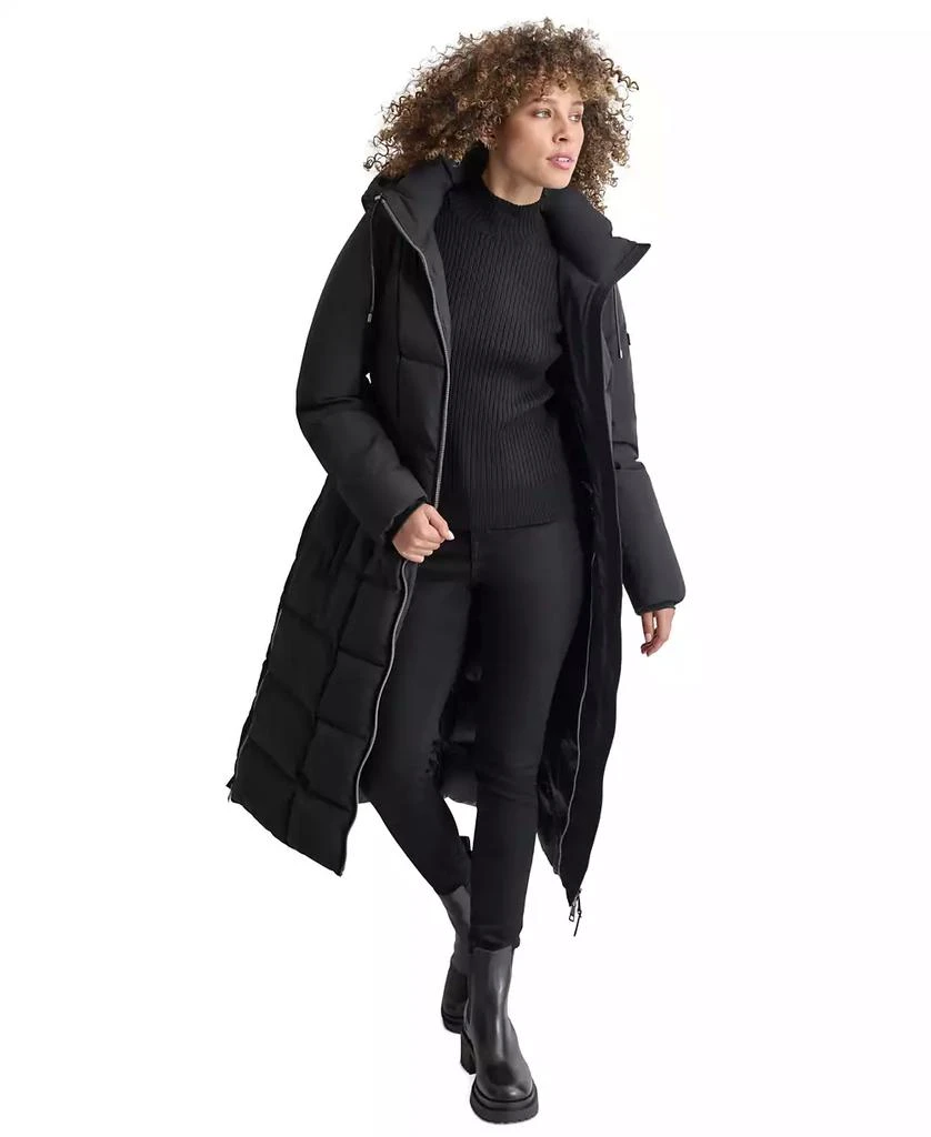 DKNY Womens Maxi Belted Hooded Puffer Coat 8