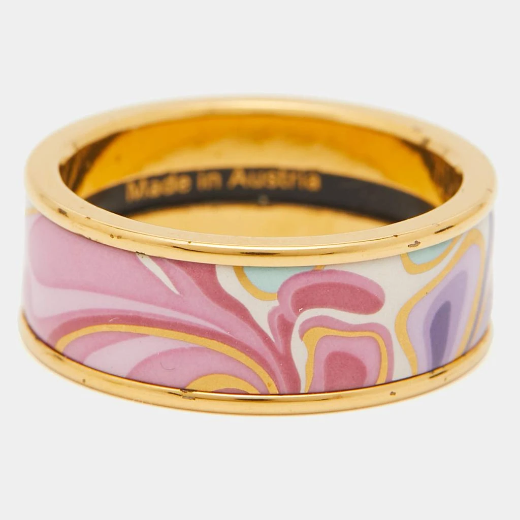 Frey Wille Frey Wille Multi Color Fire Enamel Gold Tone Band Ring Size 55 2