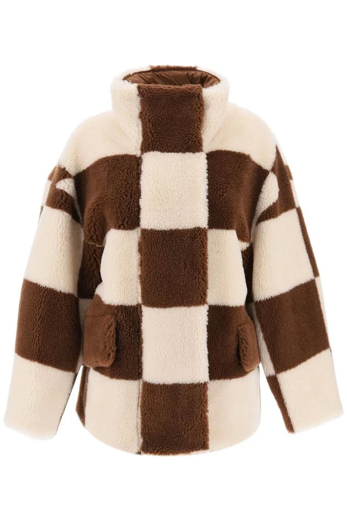 STAND STUDIO dani teddy jacket with checkered motif 1