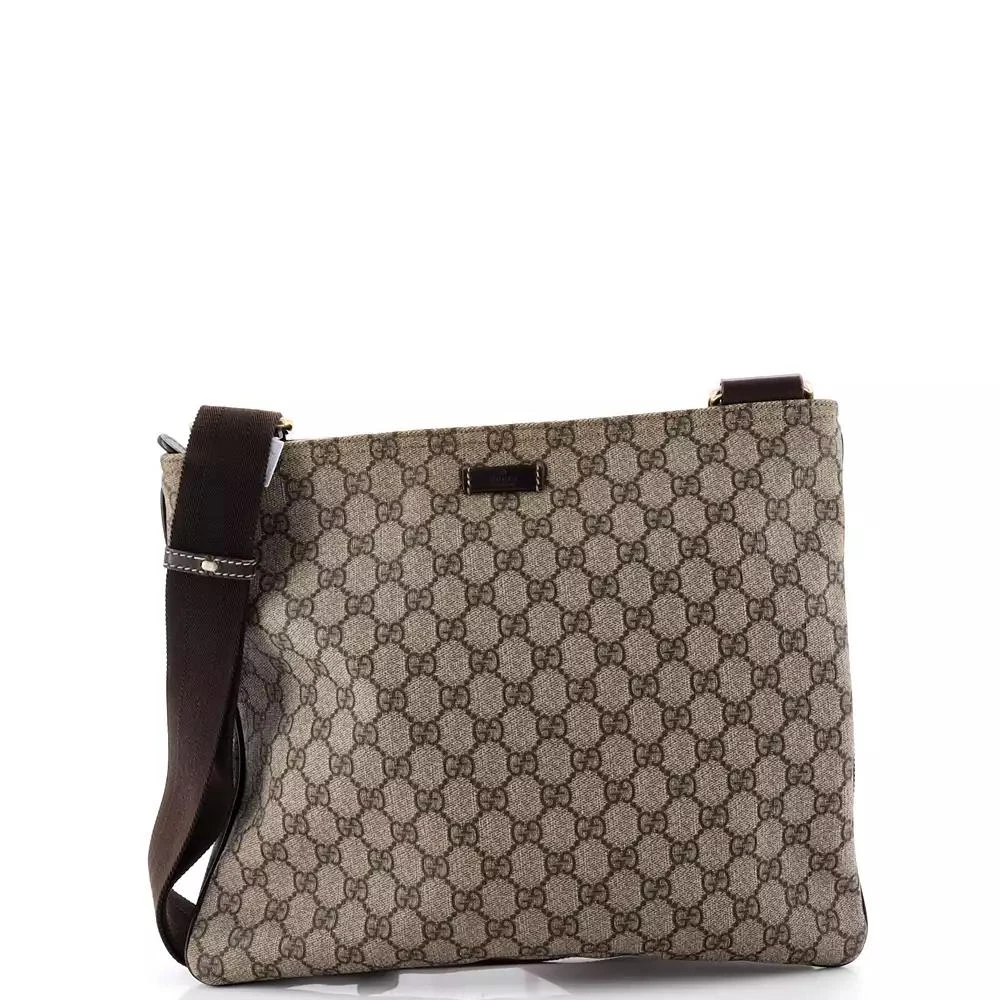 Pre-Owned Gucci Large Zip Top Messenger Bag GG Coated Canvas