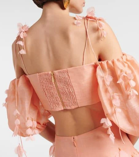 Zimmermann Dawning linen and silk crop top 5