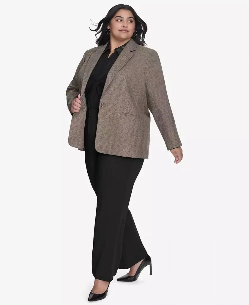 DKNY Plus Size Notched-Collar One-Button Blazer 3