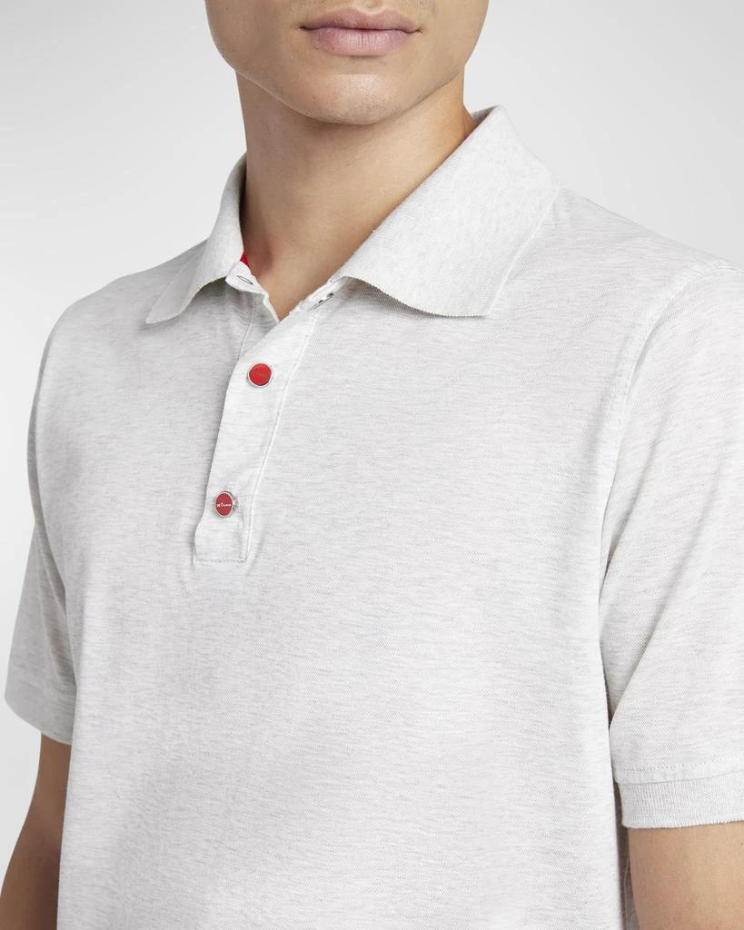 Kiton Men's Cotton Polo Shirt with Snap Placket 7
