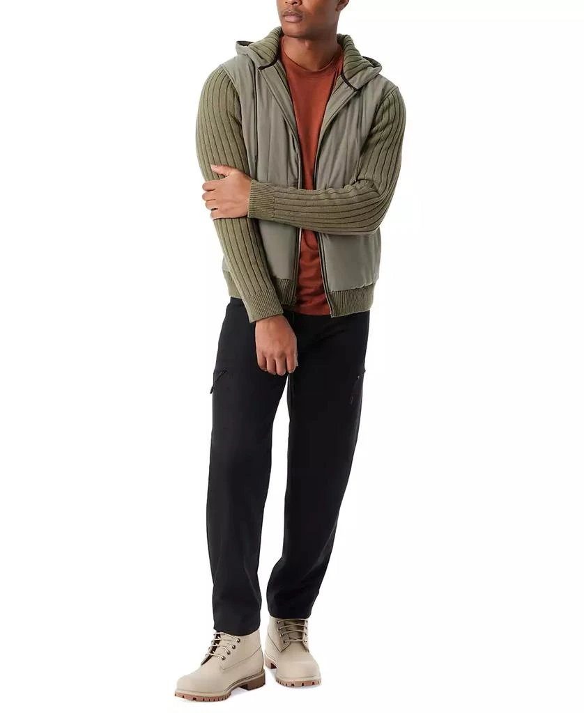 BASS OUTDOOR Men's Mixed Media Zip-Front Hooded Sweater Jacket 2