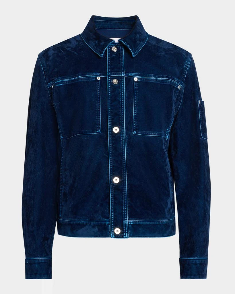 Salvatore Ferragamo Men's Flocked Velvet Denim Jacket 1