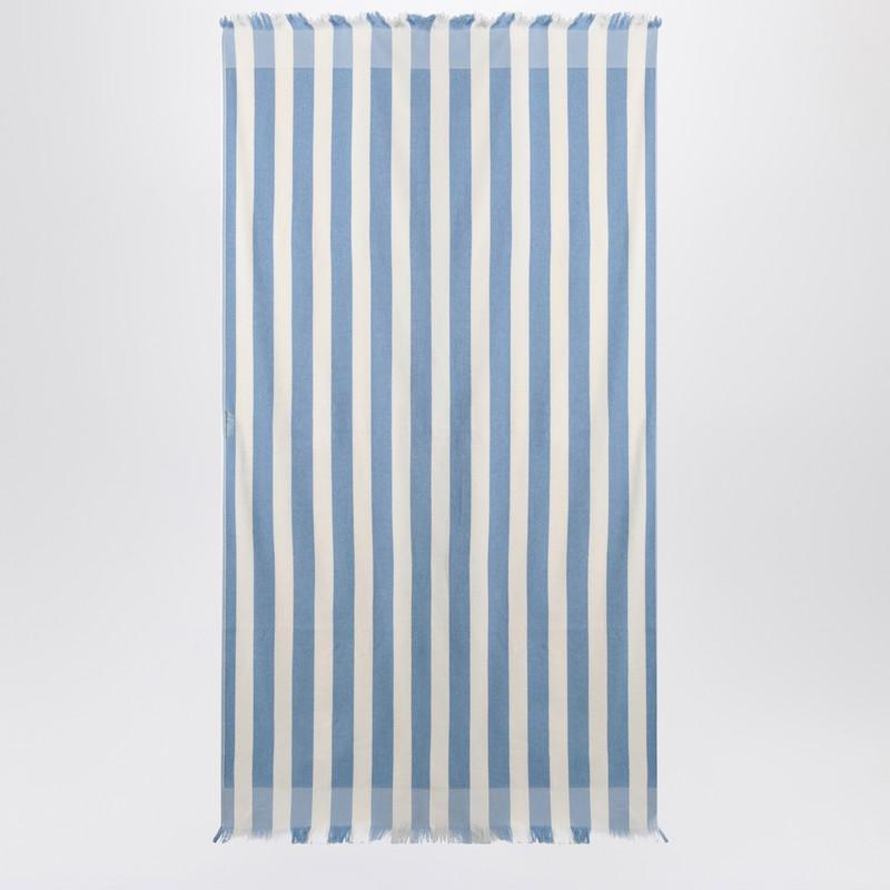 Tekla Tekla White And Blue Striped Beach Towel