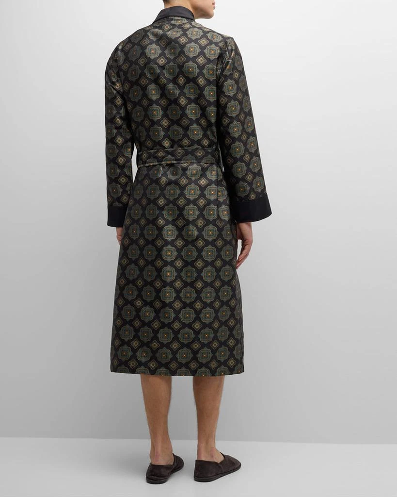 Derek Rose Men's Verona Silk Jacquard Robe 6