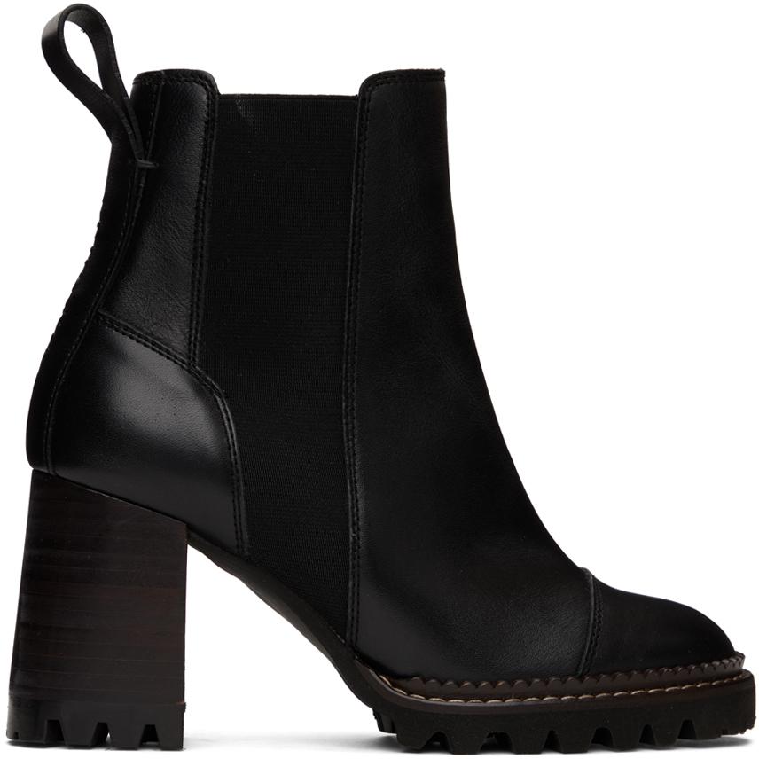 See by Chloé Black Mallory Chelsea Boots