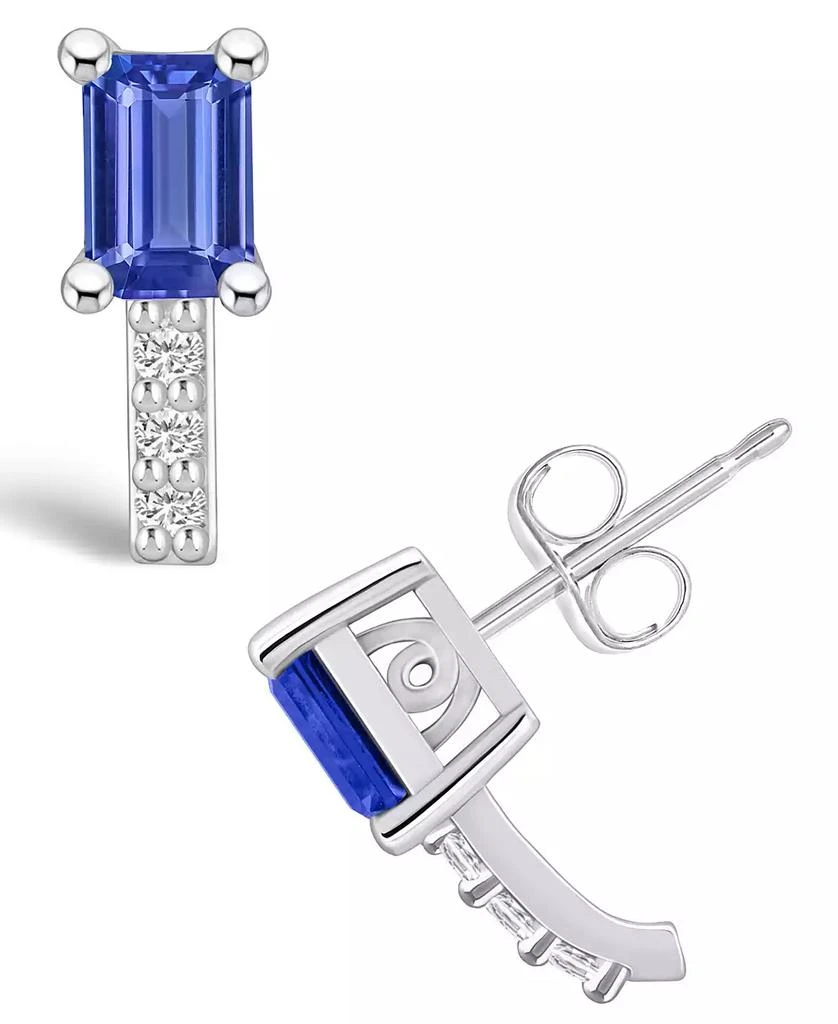 Macy's Tanzanite (1-1/10 Ct. t.w.) and Diamond (1/8 Ct. t.w.) Stud Earrings 1