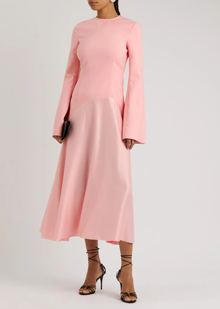 off shoulder casual long dress Taupe Floral Off Shoulder Long Sleeve Maternity Maxi Dress Medium