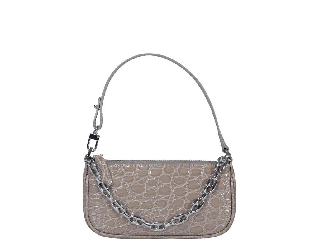 By Far By Far Rachel Embossed Chain Detailed Mini Shoulder Bag 1