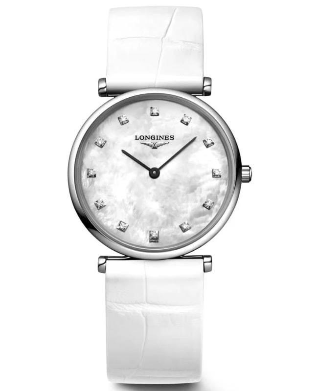 Longines Longines La Grande Classique Quartz Mother of Pearl Diamond Dial Leather Strap Women's Watch L4.512.4.87.0 1